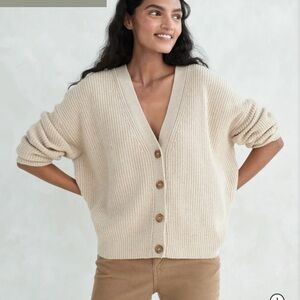 Jenni Kayne Cream Ribbed Cardigan